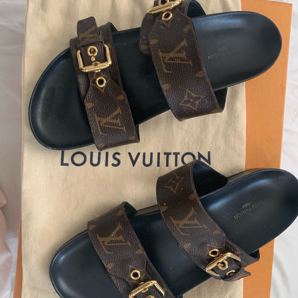 Louis Vuitton Monogram Bom Dia Sandals Size 37.5 - Picture 3 of 8